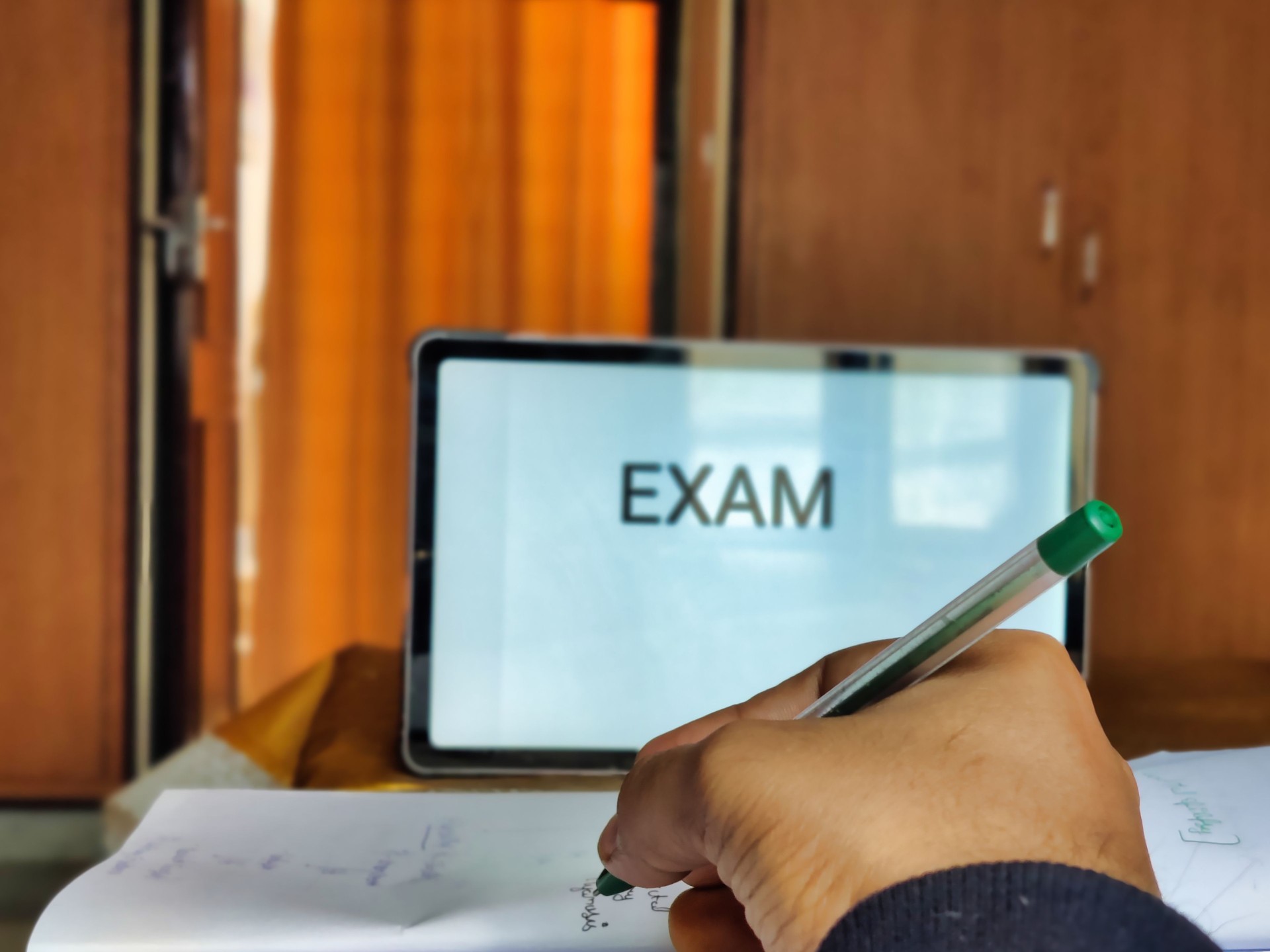 Picture of a person studying preparing for exam